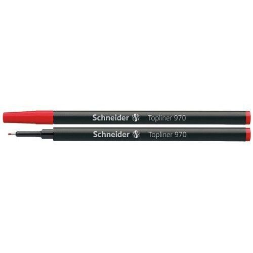 Schneider Fineliner Topliner 970 Mine De Rechange Pour Stylo Topliner 911 Pointe 0,4 Mm Rouge Lot De 10