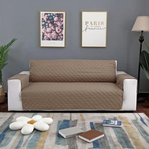 Housse De Canapé 1 Siège Imperméable Protection Sofa Impression De Siège Avec Sangle Kaki + Kaki Ep04300