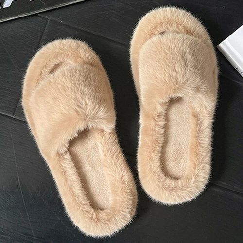 Pantoufles D'hiver Moelleuses Pour Femmes,Fourrure Chaude,Toboggans Confortables,Chaussures D'intérieur Pour Femmes,Doux,Grande Taille 35-42