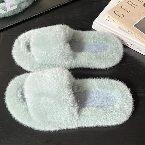 Pantoufles D'hiver Moelleuses Pour Femmes,Fourrure Chaude,Toboggans Confortables,Chaussures D'intérieur Pour Femmes,Doux,Grande Taille 35-42
