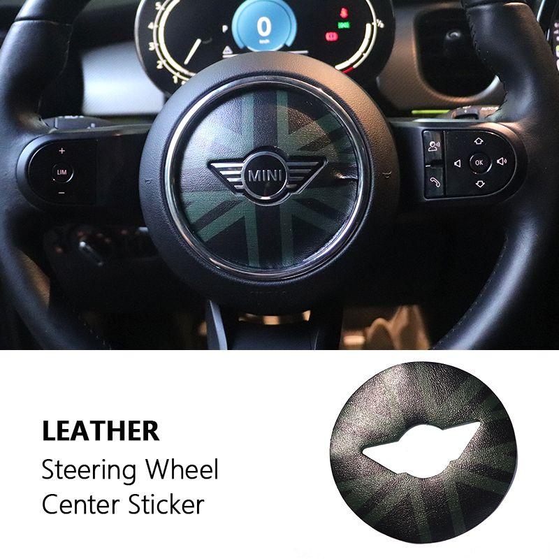 KUNGKIC Fibre de carbone - Autocollant décoratif pour volant de voiture -  Pour Mini Cooper Hardtop R56 Clubman R55 R57 Accessoires Steering Wheel 