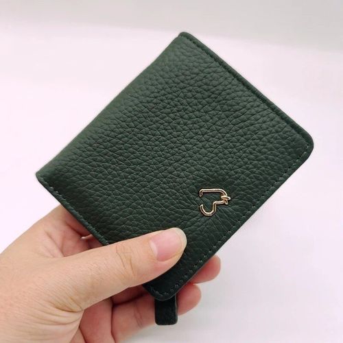 Porte-monnaie en cuir de vachette pour femme,petit portefeuille,porte-cartes,court,fin,chic,Noël,bouton de cerf,véritable,dames