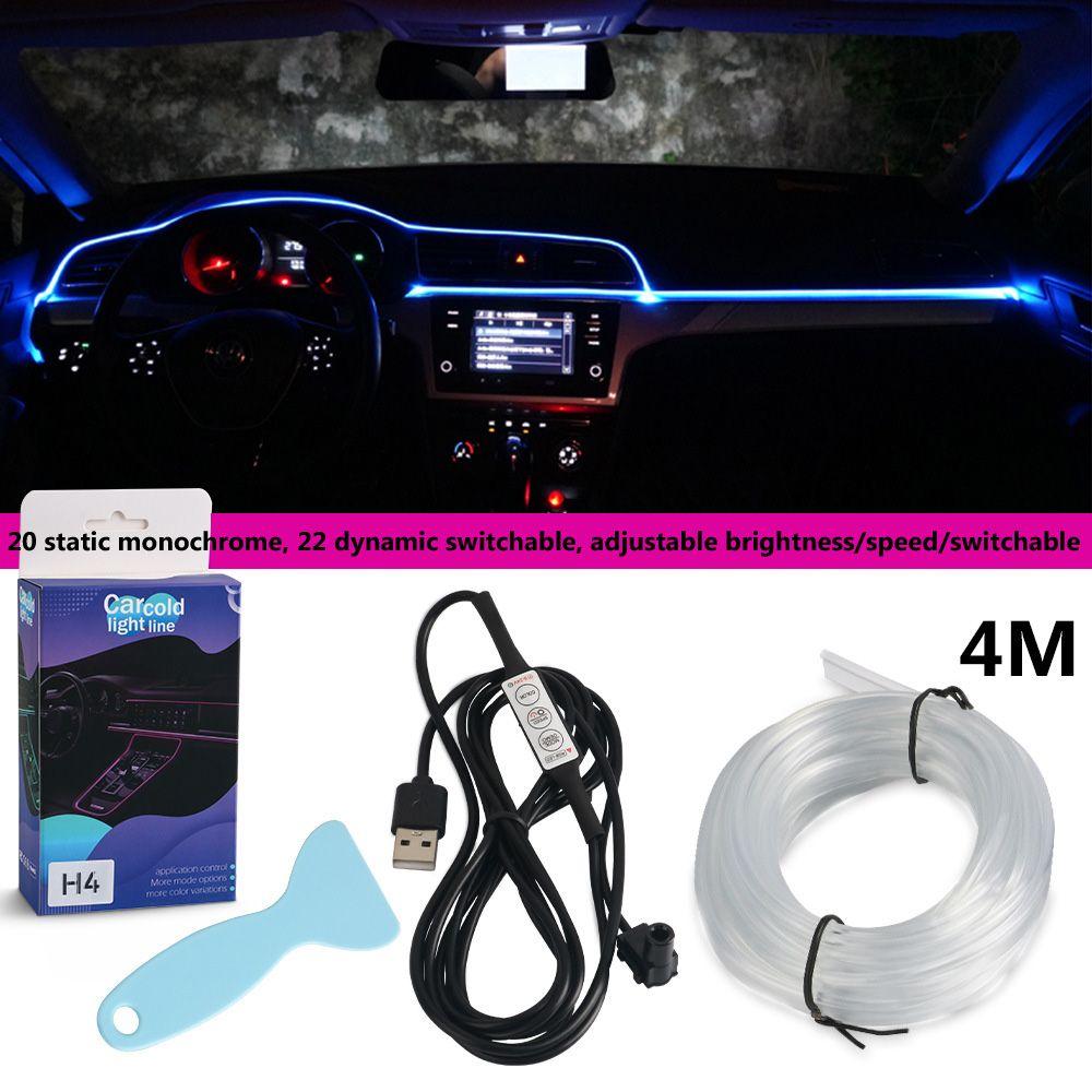 Bande lumineuse LED pour intérieur de voiture, 5V, flexible, néon