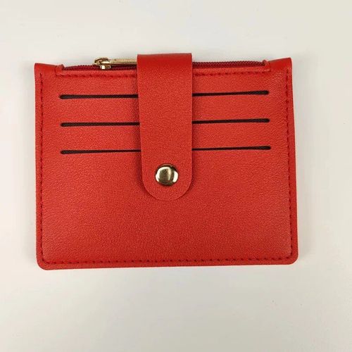 Petit portefeuille en cuir PU pour femme,porte-monnaie ultra fin avec boutons,sac pour carte de crédit,porte-documents solide,court et simple