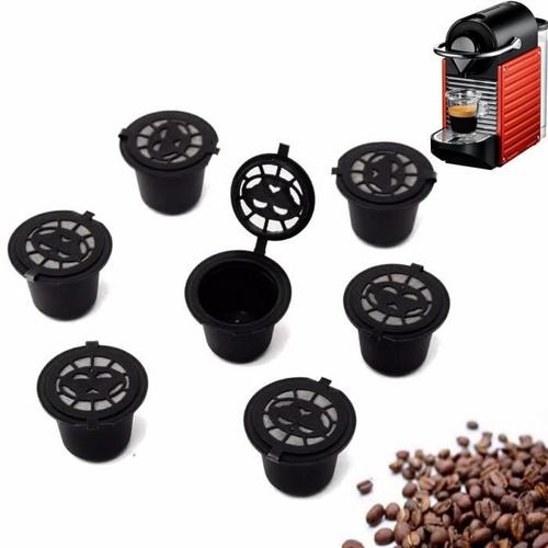 7x filtre à café thé permanent réutilisable pour nespresso inox acier cafetière ep32848