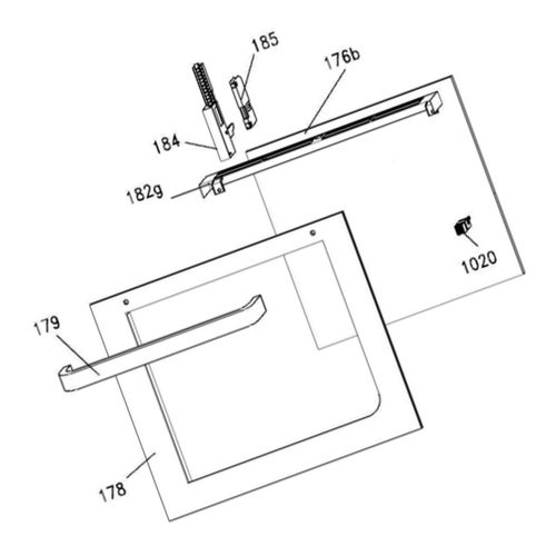 Vitre extérieure (repère n°178) Four cuisinière (42837935 ROSIERES)