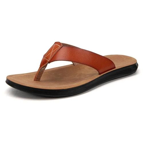Tongs En Cuir Pour Hommes,Chaussures D'été Classiques De Plage,Antidérapantes,Confortables Et Décontractées,Grande Taille 38-47