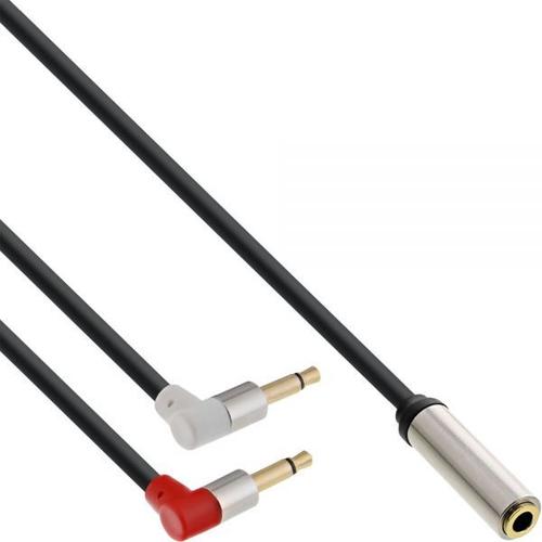 InLine Slim - Adaptateur audio pour avion - jack mini mono mâle pour mini-phone stereo 3.5 mm femelle - 1 m - noir