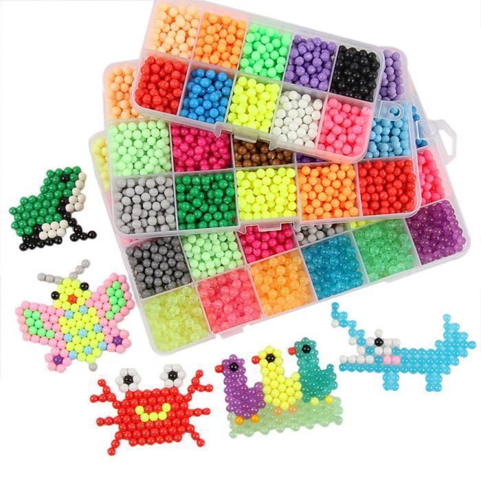 tempsa 4800pcs 4mm 24 couleurs perles de recharge pour aquabeads