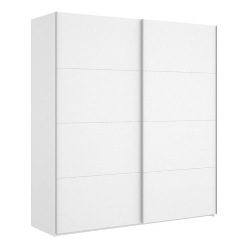Armoire 2 Portes Effet Bois Blanc 210x65h204 Cm