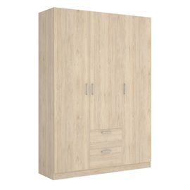 Armoire 3 Portes Effet Bois Beige 150x52 Cm