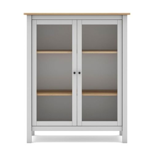 Vitrine 2 Portes Avec 2 Étagères - L90 Cm - Blanc