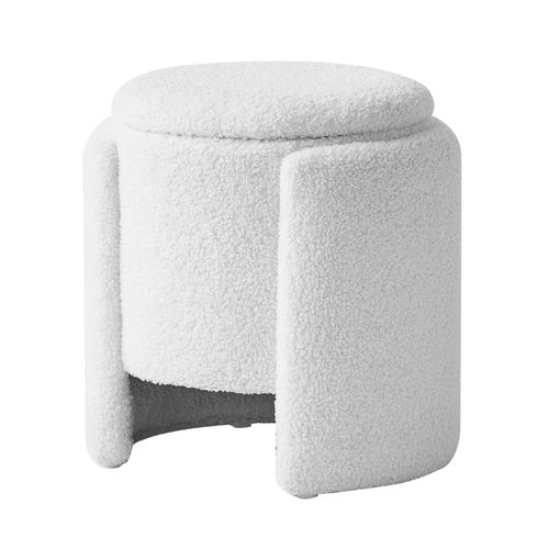 Pouf En Bouclettes Blanches Style Scandinave