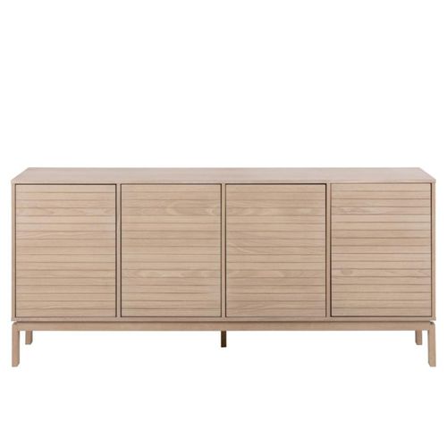 Buffet Bas De Salle À Manger En Chêne Blanchi 4 Portes L180