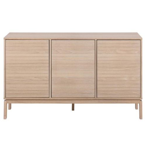 Buffet Bas De Salle À Manger En Chêne Blanchi 3 Portes L135