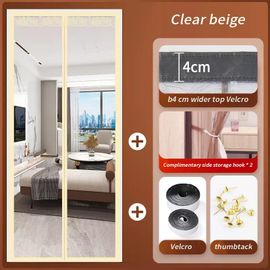 Couleur Beige Clair Taille L90 X H230cm Rideau De Porte En Plastique Non Perforé, Transparent, Coupe-Vent Et Chaud En Hiver, Noir De Lampe, Pour La Chambre À Coucher De La Maison