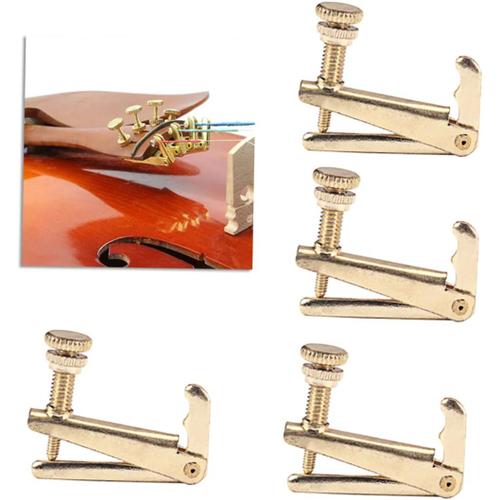 4 Pièces Accordeurs De Cordes Accordeur Fin Or Petites Violon Pour Ajusteurs Métal Avec Golden Grover