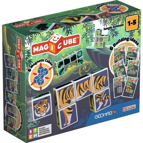 Geomag Magicube 145 Jungle Animals - Constructions Magnétiques Et Jeux Educatifs 6 Cubes Magnétiques