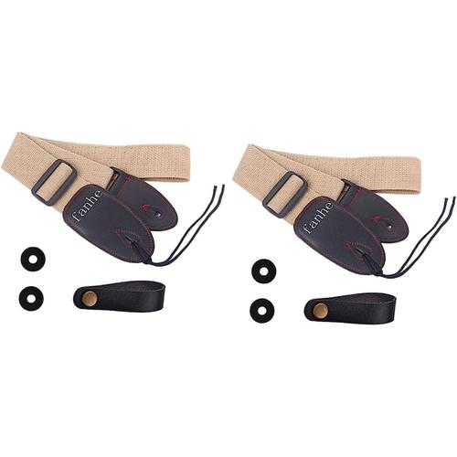 2 Pièces Cou Accessoires Fixation Sangle Rondelle Bouton Métal M Cravate Pour Poupée Acoustique Cuir Boucle Guitare Avec Adaptateur