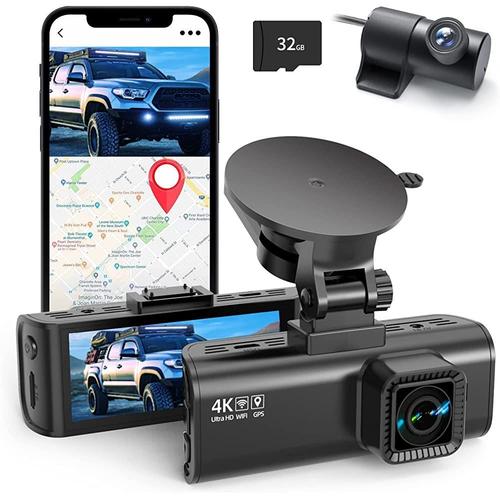 REDTIGER 4K Dashcam Voiture Wi-FI GPS Caméra Voiture 2 45 Dashcam Avant et Arrière Grand Angle 170° Caméra Embarquée Voiture G-Capteur Stationnement Mode Vision Nocturne Enregistrement en Boucle