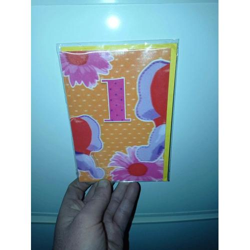 Carte Anniversaire 1 An + Enveloppe