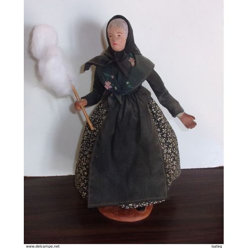 Santon De Provence Signe Escoffier - Femme A La Quenouille