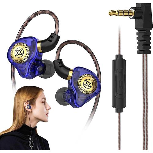 Generic Écouteurs intra-auriculaires filaires # HiFi Dynamic Bass Sound - Écouteurs intra-auriculaires portables avec réduction du bruit pour travailler et courir