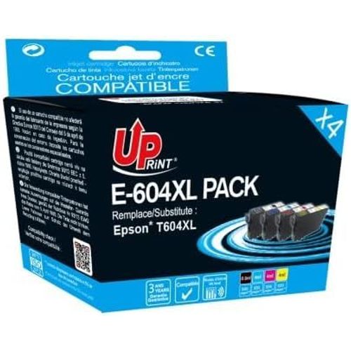 UPrint E-604XL - Pack de 4 - noir, jaune, cyan, magenta - compatible - cartouche d'encre (alternative pour : Epson C13T10H64510) - pour Epson Expression Home XP-2200; WorkForce WF-2910DWF...
