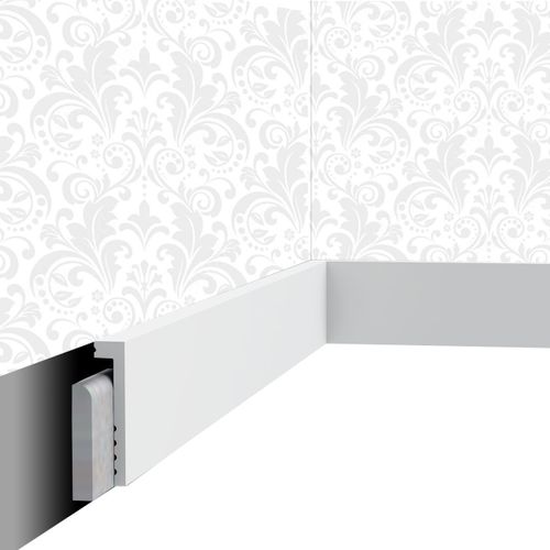 Plinthe décorative Cimaises et Plus P01 - 10x2,2x200cm (h x p x L) - moulure décorative polyuréthane