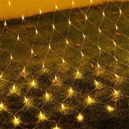 1.5 Mx1.5m 96leds - Plug 220v Eu - Bleu - Filet Lumineux Led 8 Modes Guirlande Lumineuse Décoration De Jardin Mariage Vacances