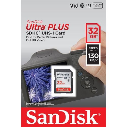 Carte mémoire SanDisk Ultra+ Sdhc UHS-I 32 Go V10²