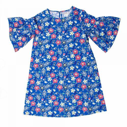 Robe Manches 3/4 Évasées Col Rond Imprimé Fleurs Enfant Naf Naf