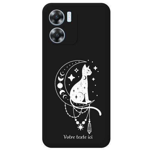 Coque Noir Oppo A57 4g Et A57s Chat Lune