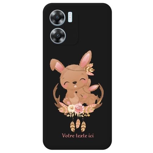 Coque Noir Oppo A57 4g Et A57s Lapin Maman Personnalisee