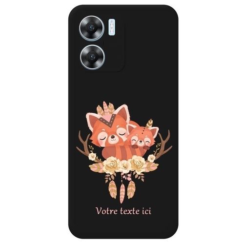 Coque Noir Oppo A57 4g Et A57s Panda Roux Personnalisee