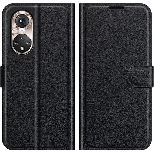 Coque Pour Honor 50 Pro, Stand Pour Téléphone Portable Avec Emplacements Pour Cartes De Crédit,Pu Premium Housse Pour Honor 50 Pro.Noir