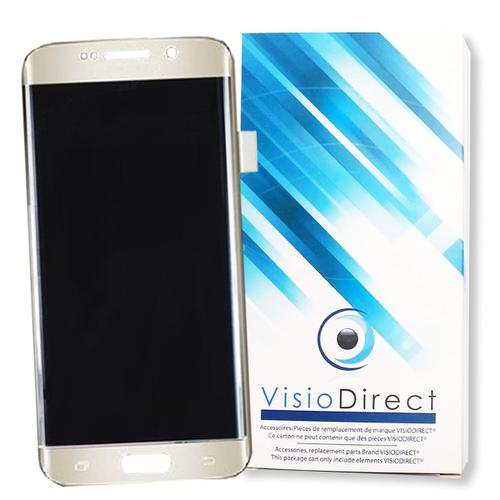 Visiodirect® Ecran Complet Pour Samsung Galaxy S6 Edge G925f Téléphone Portable Or Vitre Tactile + Écran Lcd Sur Chassis