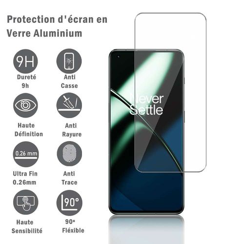 1 Film Protection D'écran En Verre D'aluminium Super Résistant 9h Pour Oneplus 11 6.7", Définition Hd, Anti-Rayures, Anti-Empreintes Digitales