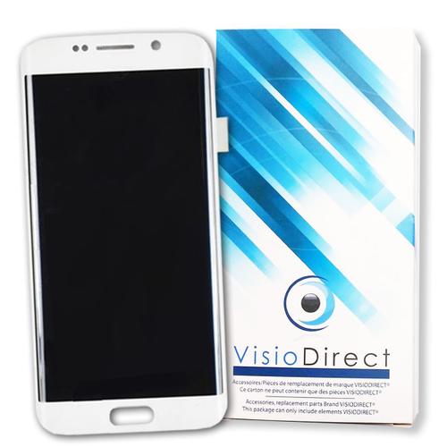 Visiodirect® Ecran Complet Pour Samsung Galaxy S6 Edge G925f Téléphone Portable Blanc Vitre Tactile + Écran Lcd Sur Chassis