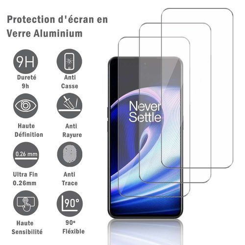 3 Films Protection D'écran En Verre D'aluminium Super Résistant 9h Pour Oneplus Ace 2v 6.74", Définition Hd, Anti-Rayures, Anti-Empreintes Digitales