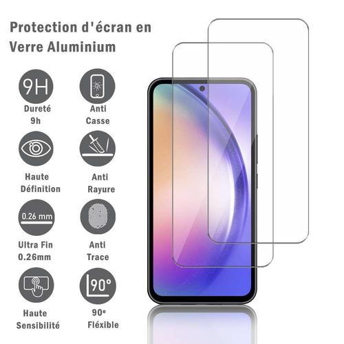 2 Films Protection D'écran En Verre D'aluminium Super Résistant 9h Pour Samsung Galaxy A54 5g 6.4", Définition Hd, Anti-Rayures, Anti-Empreintes Digitales