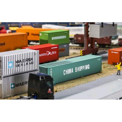 Faller Fa 180844?40 Conteneurs La Chine Shipping, Accessoires Pour La Modèle, Modèle Construction Ferroviaire-Faller