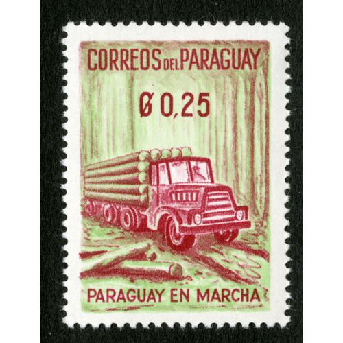 Timbre Non Oblitéré Paraguay En Marcha, Correos Del Paraguay, 0,25