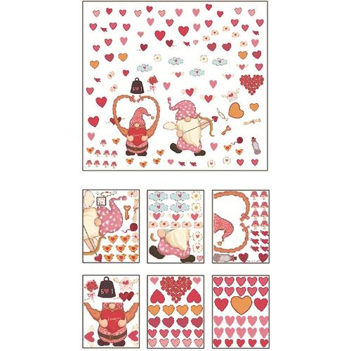 Enfant Alphabet Saint Valentin Amour Givré Autocollant Chambre Armoire Fond Décoratif Autocollant (Pink, One Size)