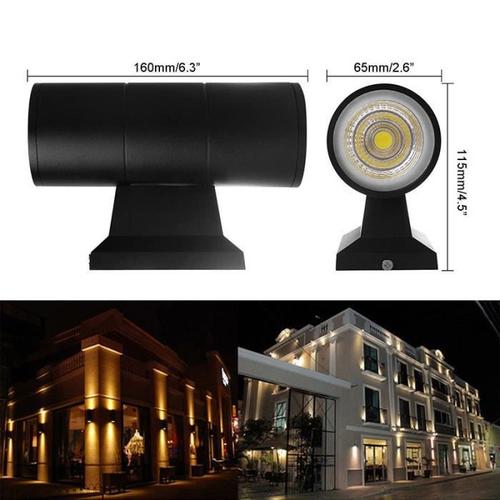 Up Down Dual-Head Éclairage Extérieur Lampes Murales Cylindre 10w Led Wall Light Ip65 Waterproof Porch Lights
