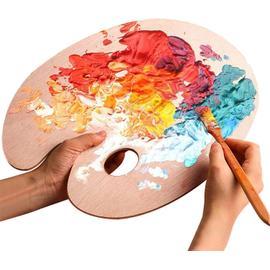 Palette de Peinture # Palette de Peinture en Bois avec Ensemble de pinceaux  - Palette de Peinture d'artiste Plateau de mélange de Couleurs de Peinture  en Bois avec 12 pinceaux, Fournitures