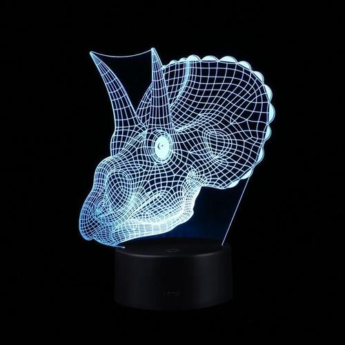 Dinosaures 3d Led Lampe Lumineux Bureau Optique Lumière Nuit Avec 7 Couleurs_Tom1499