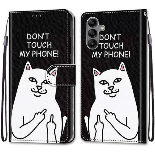 Coque Pour Samsung Galaxy A04s / A13 5g, Etui En Cuir Pu Portefeuille Housse Coque Avec 360 Degrés Silicone Protection Cover Cuir Pochette Magnétique Und Flip Béquille Caricature De Chat