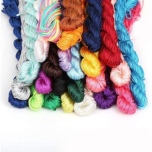 30 Couleurs Fil De Cordon En Nylon Noeud Chinois Macramé Queue De Rat 1mm X 24m Corde Pour Bracelet À Bricoler Soi-Même Tressé