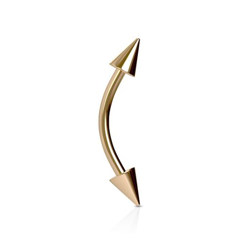 Piercing Arcade Barre Et Cônes Acier Chirurgical Inoxydable Anti Allergique Sourcil Oreille Cartilage Tragus Helix Barbell Hollis Doré Or Lovepiercing